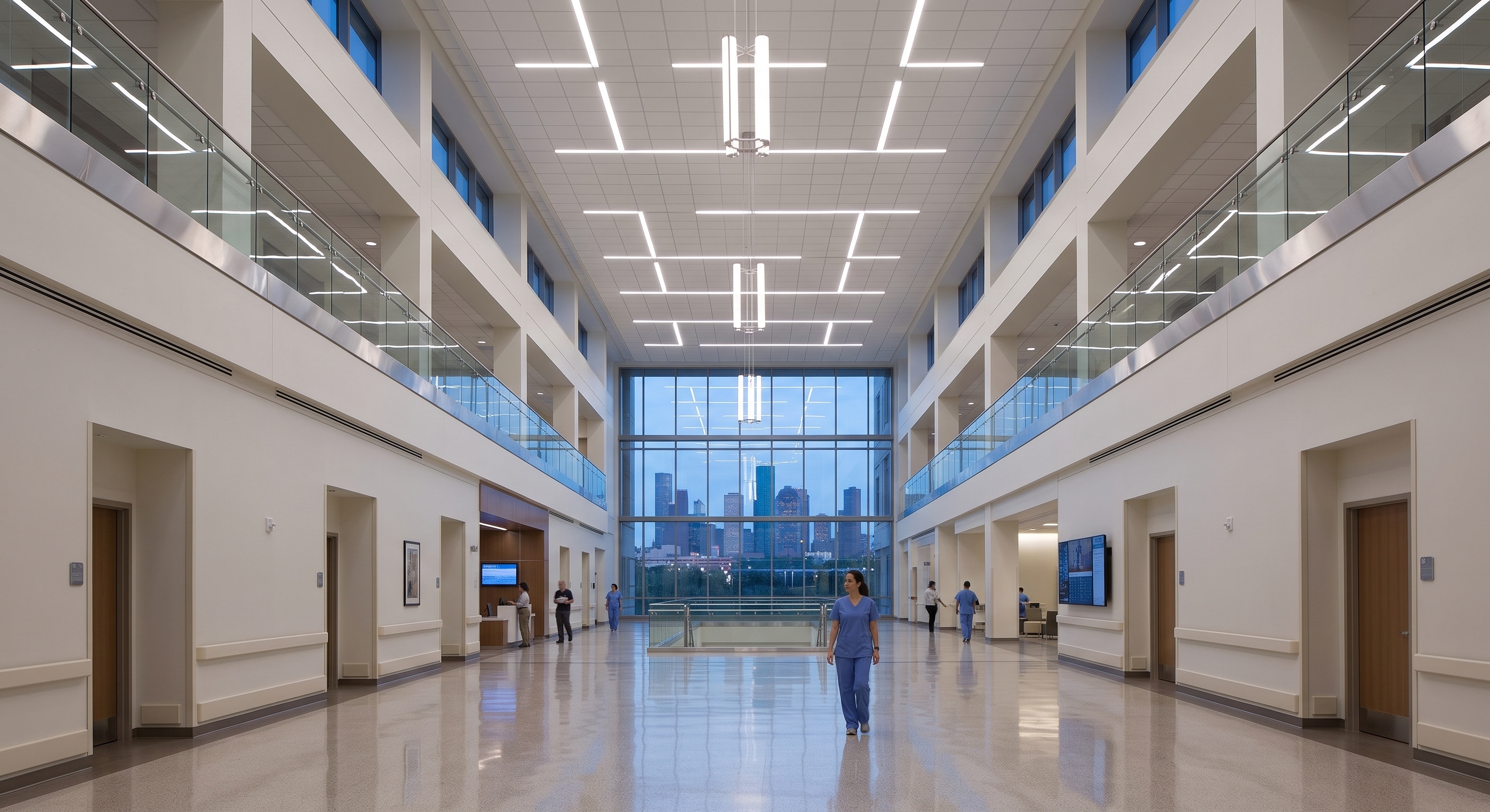 Example of hospital lighting that Highlights Electrical can help with 